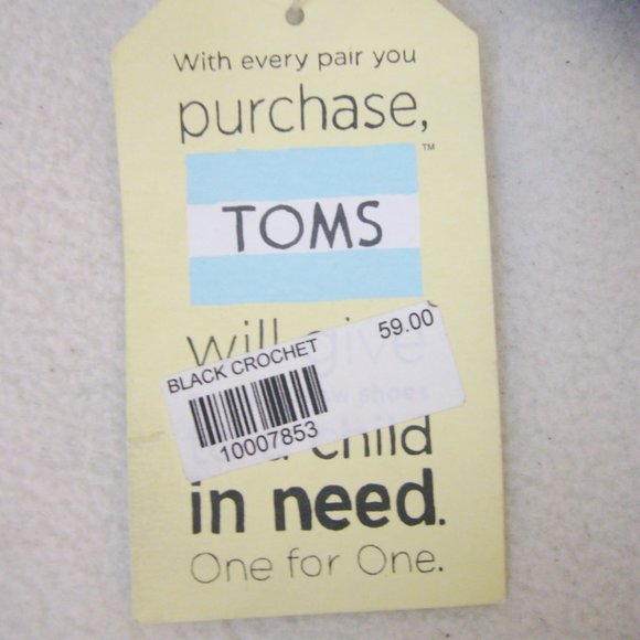 New Toms Crochet Black Flats - Picture 7 of 8